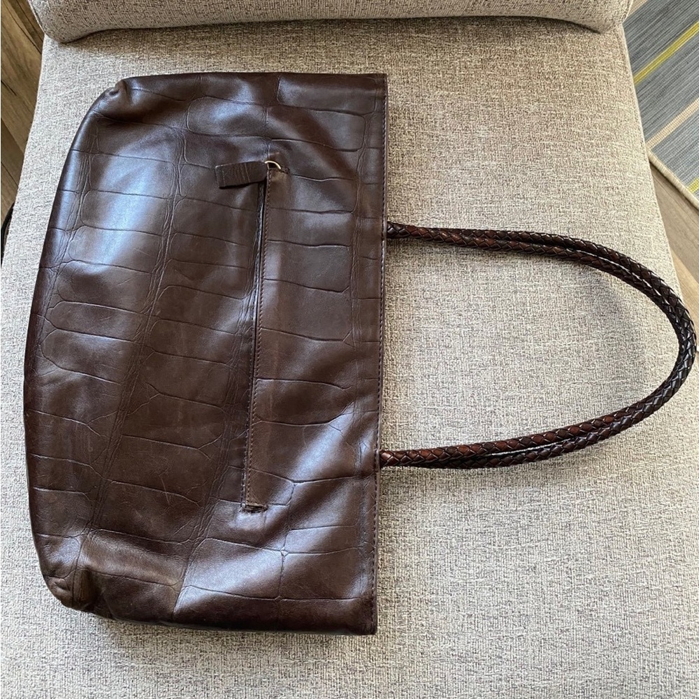 Falor le borse made in italy
 Tote shoulder Crocodile Embossed Genuine Leather